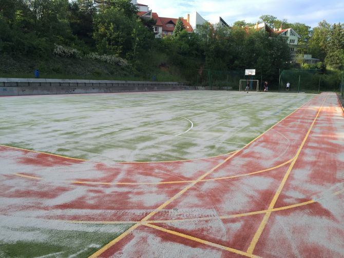 Viacúčelové ihrisko z umelej trávy - vyčistené